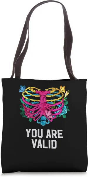 You Are Valid Pansexual Motivational Quote Pan Inspirational Tote Bag
