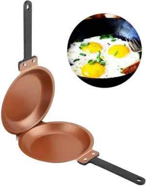 ZJchao Double Side Flip Folding Frying Pan (Golden)